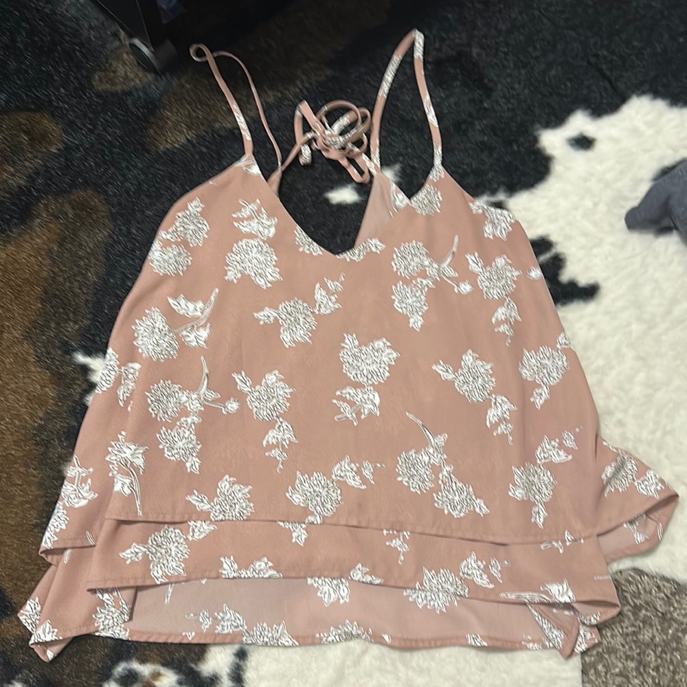 Floral Tank Top with Tie Back